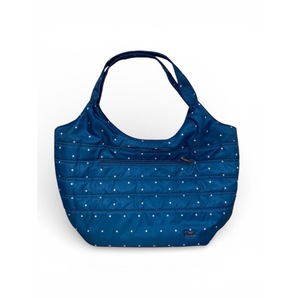 LUG‎ Gondola Slouch Shoulder Bag Tote Blue Ocean Dot Original Gandola Carry all